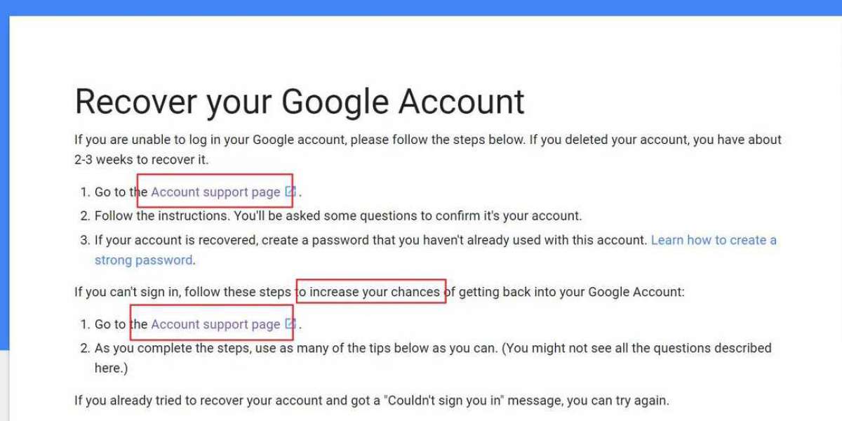 How to access Google account Recovery Page?