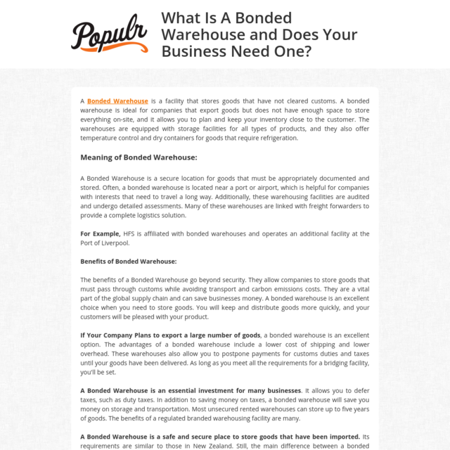 What Is A Bonded Warehouse and Does Your Business Need One?