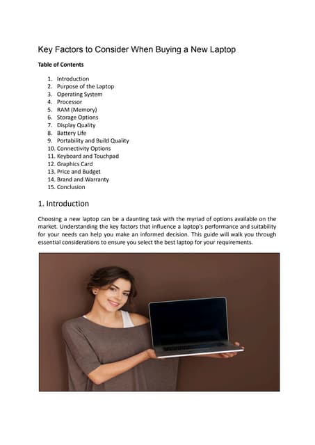 Key Factors to Consider When Buying a New Laptop | PDF