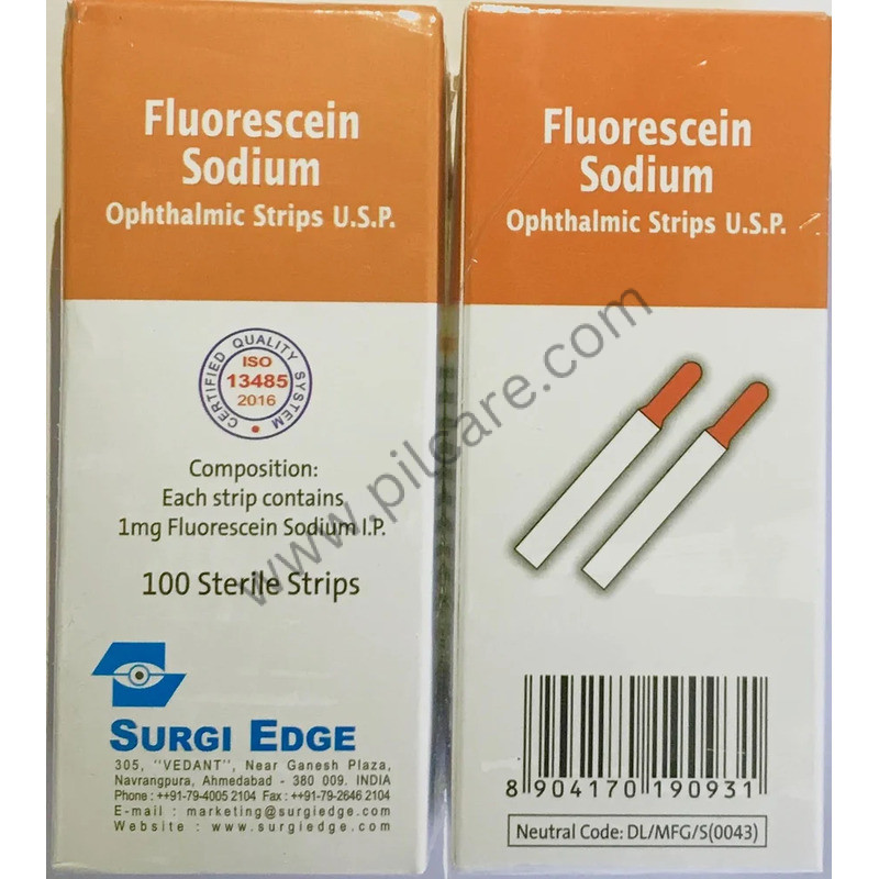 Buy Fluorescein Sodium Ophthalmic Strips 100 Online at Best price