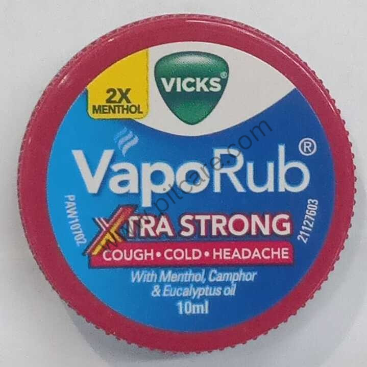 Buy Vicks Vaporub Xtra Strong Balm 10ml | For Cough Cold & Headache Relief Online