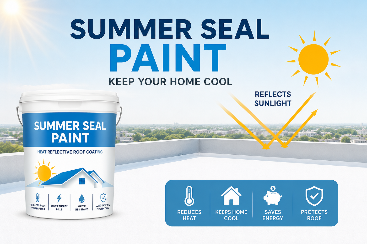 Summer Seal Paint for Roof Cooling | Heat Reflective Roof Paint | Lumincoat  – LuminX